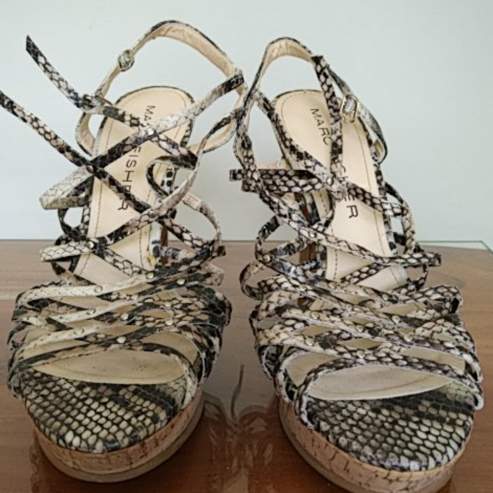 Marc fisher snakeskin strappy heels! 9